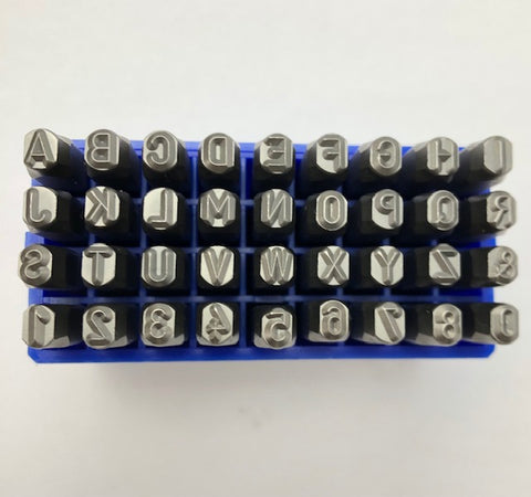 Alphabet 4 mm Stamps, 3/32 inch metal stamp set, bold large letters, initial stamping, stamp on metal, Arial letter set.