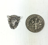 Sterling silver Bison head, 13.7 m x 10.7m x 4.5 mm, 2 pack, sacred buffalo, old pawn element, southwest jewelry ornament - Romazone