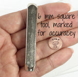 Baby Chickadee, little bird, little chick, baby bird, steel stamp, 6 mm size, easy to use, square stamping tool - Romazone