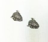 Sterling silver Bison head, 13.7 m x 10.7m x 4.5 mm, 2 pack, sacred buffalo, old pawn element, southwest jewelry ornament - Romazone