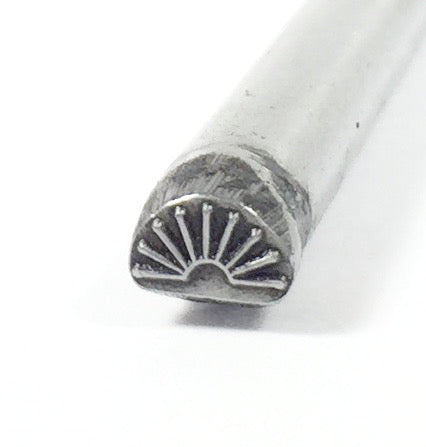 Half Sun Burst, southwest Design, steel Stamp, tribal jewelry, silver stamping, 5 mm x 4 mm - Romazone