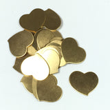 gold hearts , brass hearts, 24 gauge, .75x .75 inch, heart blanks, 15 pack, cute heart, stamping blanks - Romazone