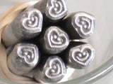 Smiley heart, happy heart, steel stamp, 5x5 mm, USA made, metal stamping - Romazone
