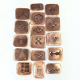 Native American, steel stamps set, tribal designs, 16 designs, 3/8 tool shank, USA made - Romazone