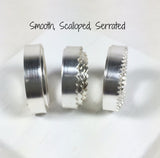 Bezel Wire serrated, scalloped style or smooth, for thicker stones, 1 ft, 3/16 x 26 gauge .999, select style from drop down - Romazone