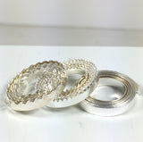 bezel wire skinny, variety pack, 3 feet total, 1/8 Fine Silver, serrated bezel, scalloped bezel, smooth bezel, for thinner stones - Romazone