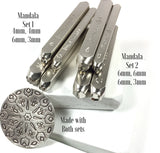 Mandala stamp set, 1 and 2, 4 stamp sets, make intricate patterns on metal, mandala pendants, mandala stamping, combine designs, mandala metal stamping - Romazone