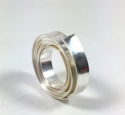 smooth Bezel Wire, 3 ft Fine Silver, 3/16 x 26 gauge, .999, bezel setting wire, for thicker stones, cabochons setting, - Romazone