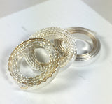 bezel wire skinny, variety pack, 3 feet total, 1/8 Fine Silver, serrated bezel, scalloped bezel, smooth bezel, for thinner stones - Romazone