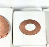 Copper Oval washer, 24 gauge, 10 pack, Handstamping washer, pendant size, , Fun for stamping, 1 1/2" x 1 1/8" - Romazone