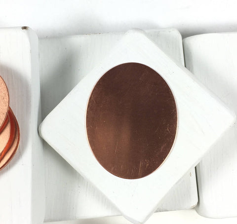 Copper Oval, 24 gauge, 10 pack, Hand stamping oval, large size, pendant size, oval blank , Fun for stamping, 1 7/8"x 1 1/2" - Romazone