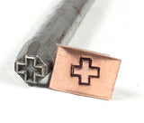 Cross southwest, steel stamp, 5x5 mm, USA made, metal stamping - Romazone
