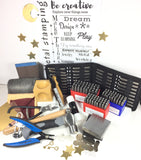 Jewelry stamp kit, Larger letters, 2 Letter Sizes, 4 mm  5 mm stamp kit, stamp on metal, make stamped jewelry - Romazone