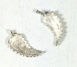 silver cast leaves, 14 mm x 7mm, right left, Southwest leaf, solder element, old pawn element, native style leaves, turquoise jewelry leaves - Romazone