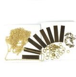 Gold Bar necklace kit, necklaces kit, bracelets kit, new gold jewelry kit, USA made chain, Quality components - Romazone