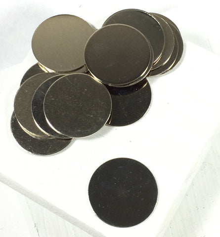 Silver Discs, 3/4 inch size, Nickel metal, 22 gauge thickness, 20 pack, silver color, great for charms, stamping blanks - Romazone