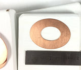 Copper Oval washer, 24 gauge, 10 pack, Handstamping washer, pendant size, , Fun for stamping, 1 1/2" x 1 1/8" - Romazone