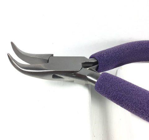 Bent Chain Nose , wire working Pliers, 6.5 inches, reduce hand strain, comfort grip pads - Romazone