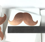 Mustache in Copper,  24 gauge, 10 pack, Hand stamping, USA made, 1/4x 1 inch - Romazone