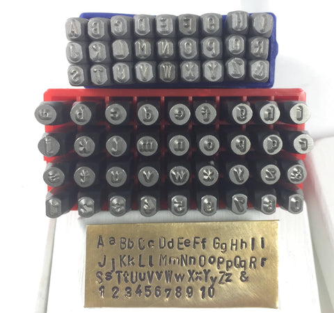 Arial Alphabet set 3 mm, both cases with numbers, steel letter sets, hand stamp jewelry, 1/8 inch tool hardened steel, both cases with numbers, steel letter sets, hand stamp jewelry, hand stamps, 1/8 inch, tool hardened steel - Romazone