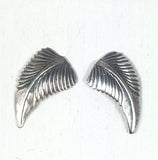 Sterling silver leaves, 21 mm x 12 mm, right left, silver cast leaves, old pawn element, native style leaves, turquoise jewelry leaves - Romazone