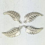 silver cast leaves, 14 mm x 7mm, right left, Southwest leaf, solder element, old pawn element, native style leaves, turquoise jewelry leaves - Romazone