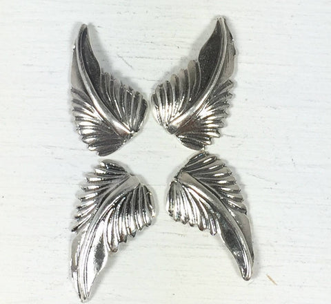 Silver cast leaves , 10 m x 15m, right left, Southwest leaf, solder element, old pawn element, native style leaves, turquoise jewelry leaves - Romazone