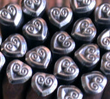 Coil Heart Design Stamp for silver jewelry stamping 5.5 x 5.5 mm - Romazone