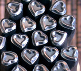 SASSY Heart, design stamp, 5 x 5 mm, for silver stamping, and charm making - Romazone
