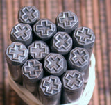 Cross southwest, steel stamp, 5x5 mm, USA made, metal stamping - Romazone
