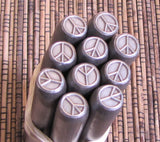 Peace sign large, 9 x 9 mm, USA made, metal stamping, for jewelry - Romazone