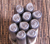 Round Coil stamp, Big coil stamp, natural shell coil, big sprial stamp, 3/8 design stamp 8.3mm x 7mm looks great stamped close together - Romazone
