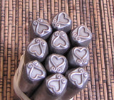 Heart flip, steel stamp, metal stamping, USA made, 3/8  tool,  7x5 mm - Romazone