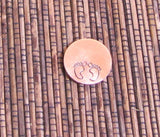 baby feet, steel stamps, larger size, 8.4 x 6 mm, USA made, metal stamping - Romazone