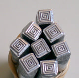 Greek Square Coil, steel stamp, USA made, 5x5 mm, metal stamping - Romazone