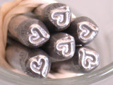 Small Sassy heart, steel stamp, 5.5 mm, USA made, metal stamping - Romazone