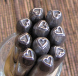 Mini Traditional Heart, design stamp, size 3.5 mm, metal jewelry stamping - Romazone