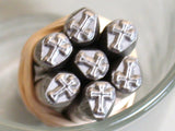Christian Cross, ornate cross, fancy cross, Design stamp, USA made, metal jewelry stamping, 5.5mm x 3.5mm - Romazone