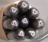 Micro Sassy Heart, Steel stamp, 3mm size, metal stamping, USA made - Romazone