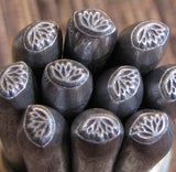 Flowering Lotus, Small size, jewelry stamping, Yoga flower, meditation bloom, steel stamp 5x4 mm - Romazone