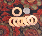 copper washers, 18 gauge 1 inch with 1/4 rim, 12 pack, thick heavy copper washer, rose metal - Romazone
