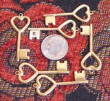 Brass Heart key set of 12, 1 5/8 inch x 5/8 stamp Initials on the key I used a 2mm letter for the example - Romazone