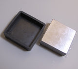 Steel block, 2.5 x 2.5 x 1 ",  rubber block, combo block,  bench block, forging block, metal stamp surface - Romazone