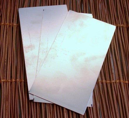 sheet Nickel silver, 22 gauge 3 x 6 inches, low cost metal, USA made - Romazone