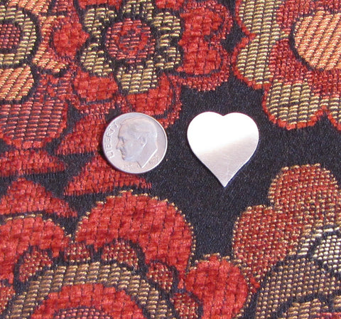 sterling heart blank, 3/4 inch, 22 gauge, heart disc, for hand stamping - Romazone