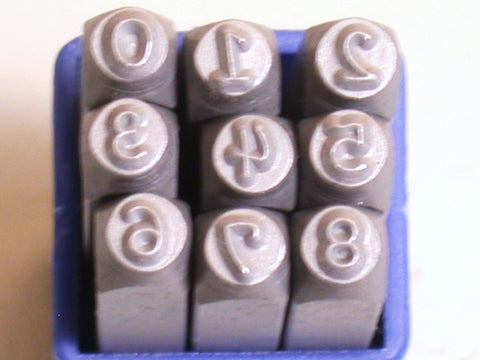 Fancy hand print number, number Stamps, 3 mm tool hardened steel, metal stamping - Romazone