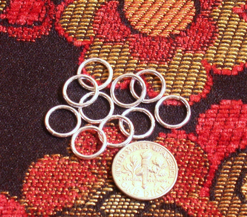 jump rings, 10mm sterling, 17 gauge, 10 pack, very sturdy - Romazone