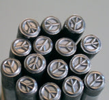 Peace Sign, steel stamp, metal stamping, USA made, for jewelry, 5.5 mm size - Romazone