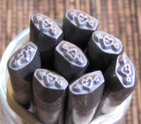 Heart and Arrow design stamp jewelry stamp charms 5.5mm x 3mm - Romazone