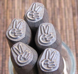 Big Rabbit Ear Hand Peace Sign 3/8 design stamp 8.30 mm x 5.40 mm looks great - Romazone